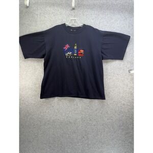 VTG Exclusively Churchill London Blue T-Shirt Men's Size Large